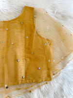 Load image into Gallery viewer, Silk Cape Croptop Blouse - Golden
